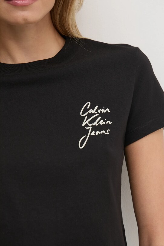 Хлопковая футболка Calvin Klein Jeans J20J224984 чёрный