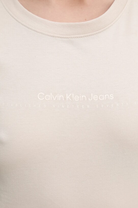 Calvin Klein Jeans t-shirt bawełniany J20J224990 beżowy