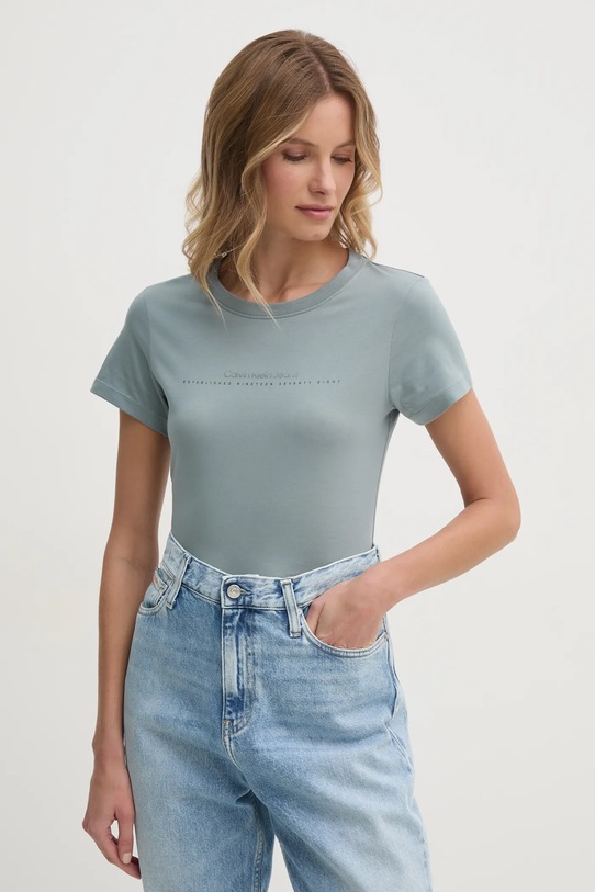 Calvin Klein Jeans t-shirt bawełniany nadruk szary J20J224990