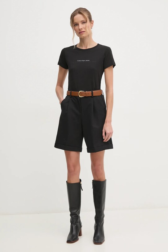 Хлопковая футболка Calvin Klein Jeans J20J224990 чёрный SS25