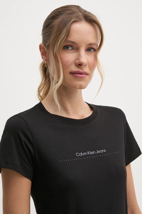 Бавовняна футболка Calvin Klein Jeans чорний J20J224990