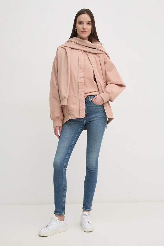 Хлопковая футболка Calvin Klein Jeans J20J225084 оранжевый SS25
