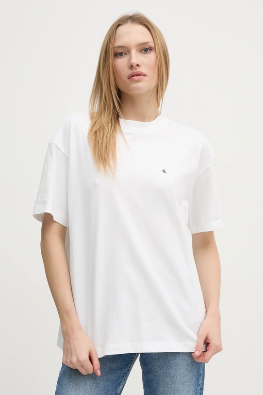 Odzież Calvin Klein Jeans t-shirt bawełniany J20J225113 biały