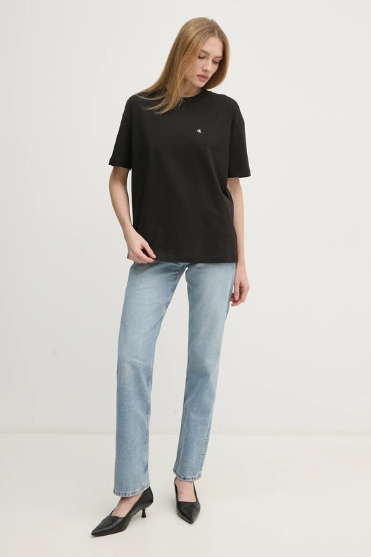 Calvin Klein Jeans t-shirt in cotone J20J225113 nero SS25
