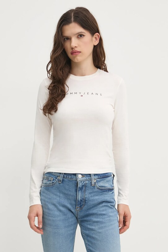 Хлопковый лонгслив Tommy Jeans DW0DW19434 бежевый SS25