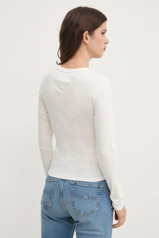 Одежда Хлопковый лонгслив Tommy Jeans DW0DW19434 бежевый