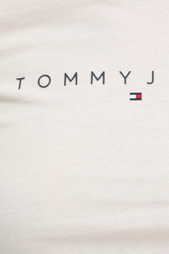 Хлопковый лонгслив Tommy Jeans бежевый DW0DW19434