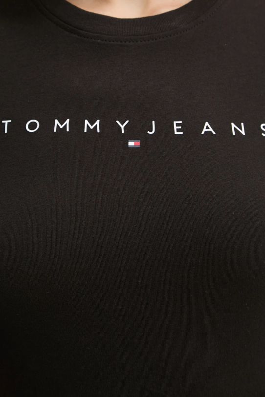 Tommy Jeans longsleeve din bumbac DW0DW19434 negru