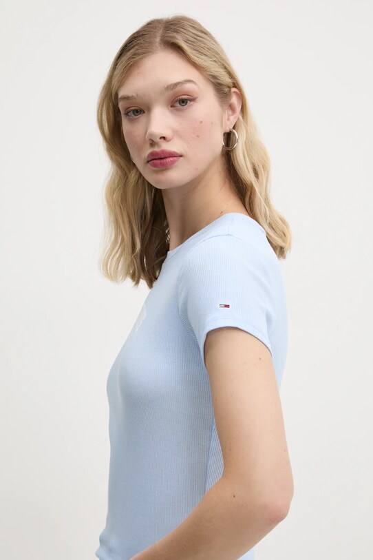 Хлопковая футболка Tommy Jeans голубой DW0DW19435
