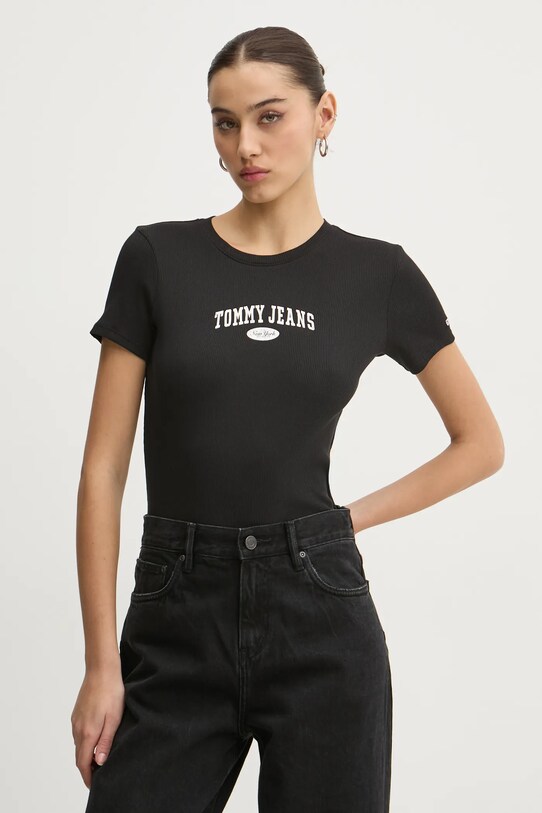 Tommy Jeans tricou din bumbac negru DW0DW19435