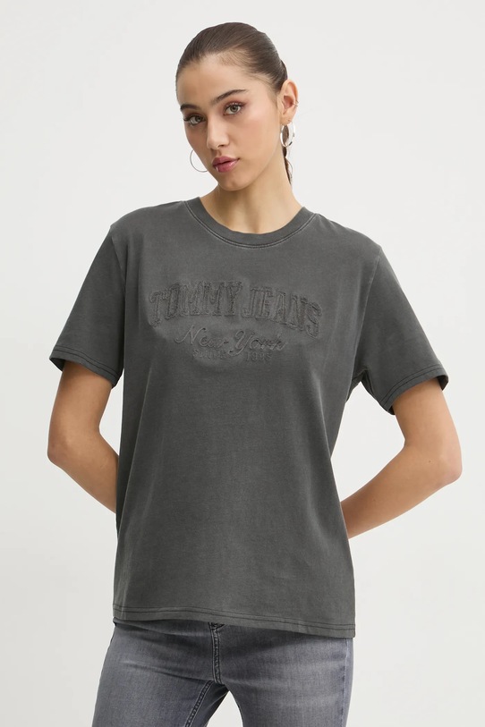 Tommy Jeans tricou imprimeu gri DW0DW19444