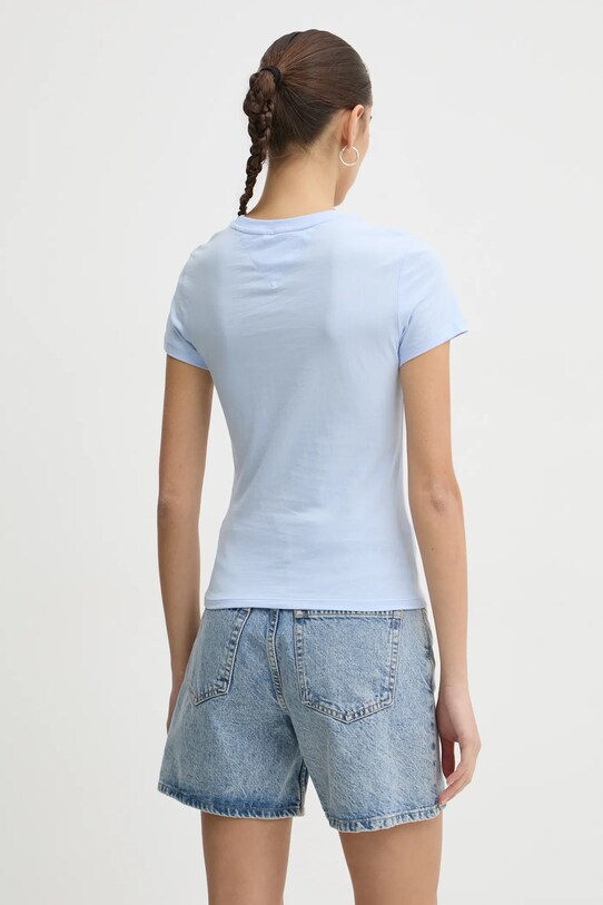 Îmbrăcăminte Tommy Jeans tricou din bumbac DW0DW19447 albastru