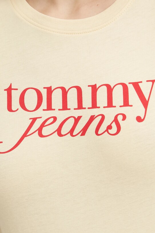 Бавовняна футболка Tommy Jeans DW0DW19447 жовтий