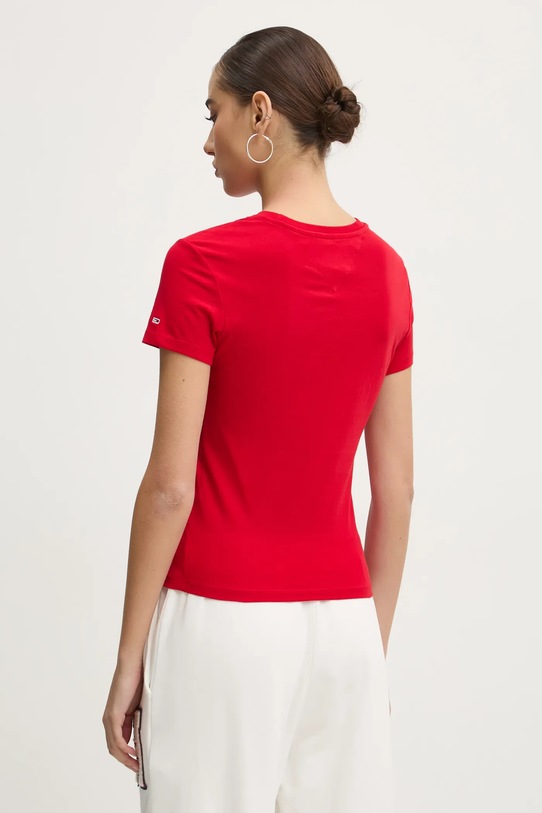 Îmbrăcăminte Tommy Jeans tricou din bumbac DW0DW19447 rosu