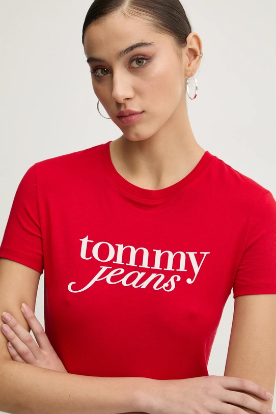 Tommy Jeans tricou din bumbac rosu DW0DW19447