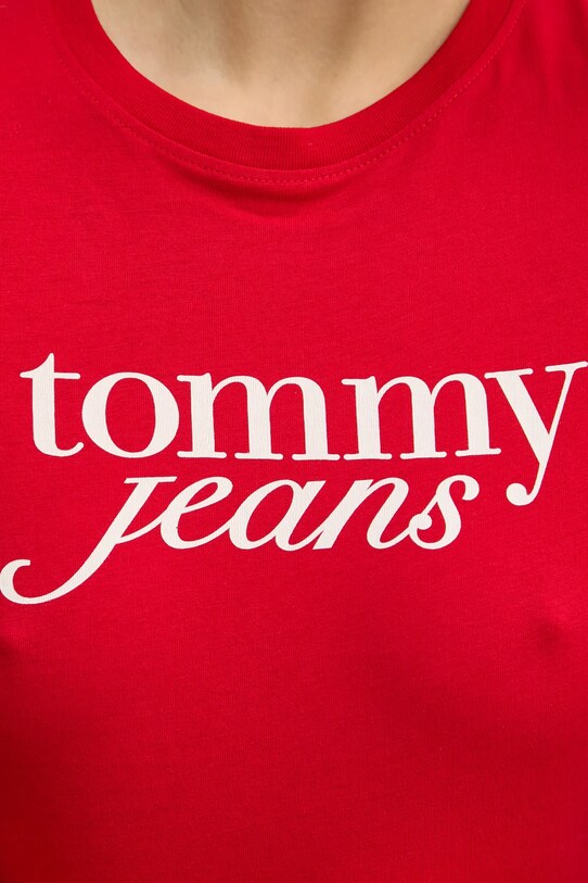 Tommy Jeans t-shirt bawełniany DW0DW19447 czerwony