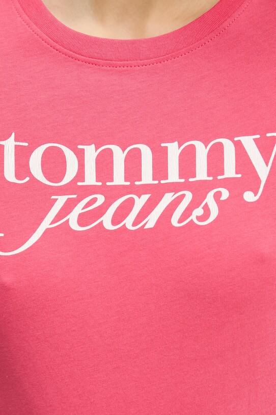 Tommy Jeans tricou din bumbac DW0DW19447 roz