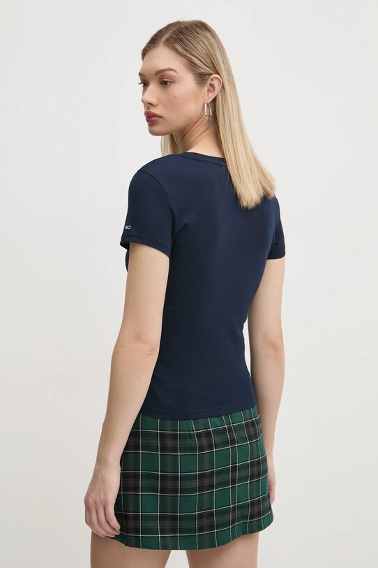 Odzież Tommy Jeans t-shirt bawełniany DW0DW19447 granatowy