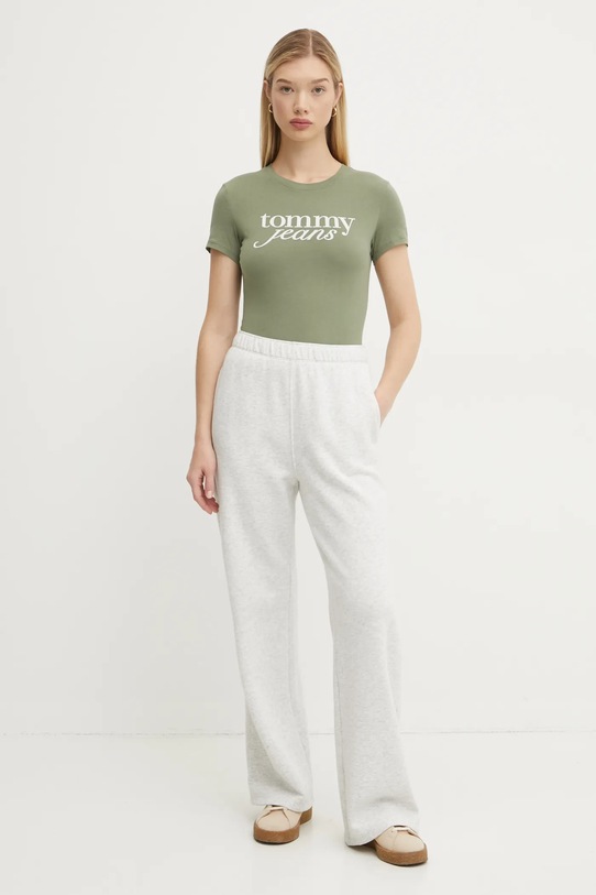 Tommy Jeans t-shirt bawełniany DW0DW19447 zielony SS25