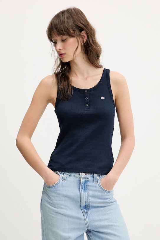 Top Tommy Jeans slim námořnická modř DW0DW19492