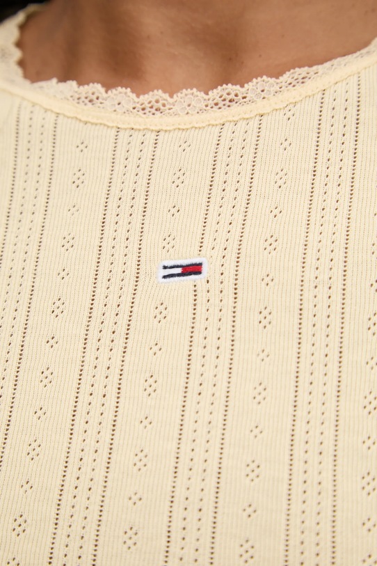 Бавовняна футболка Tommy Jeans DW0DW19493 жовтий