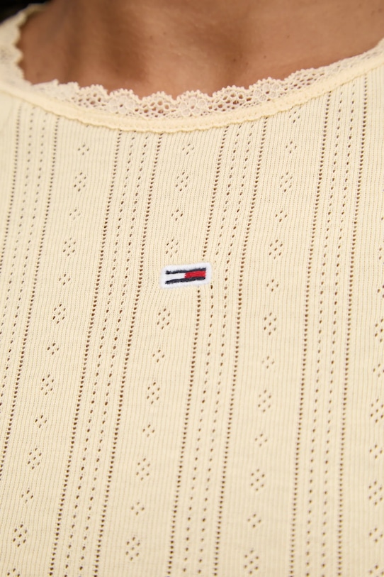 Tommy Jeans tricou din bumbac DW0DW19493 galben