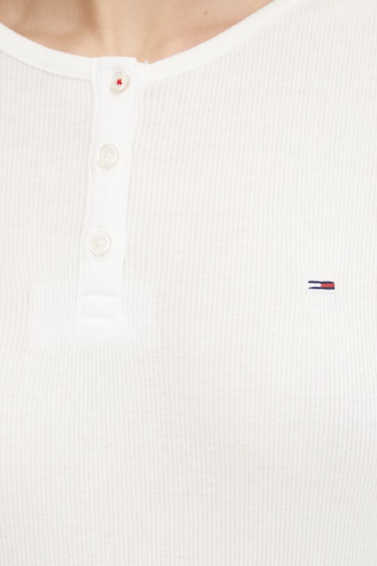 Tommy Jeans longsleeve bawełniany DW0DW19501 biały