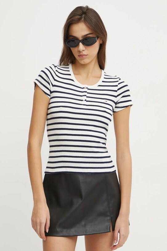 Одежда Хлопковая футболка Tommy Jeans DW0DW19502 белый