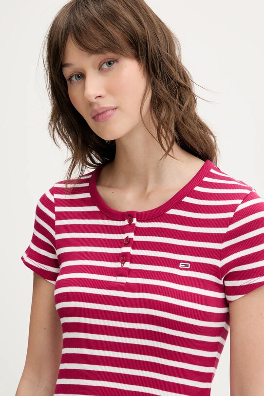 Îmbrăcăminte Tommy Jeans tricou din bumbac DW0DW19502 roz