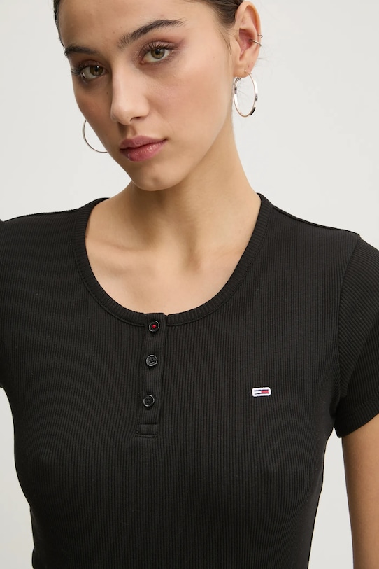 Tommy Jeans tricou din bumbac negru DW0DW19502