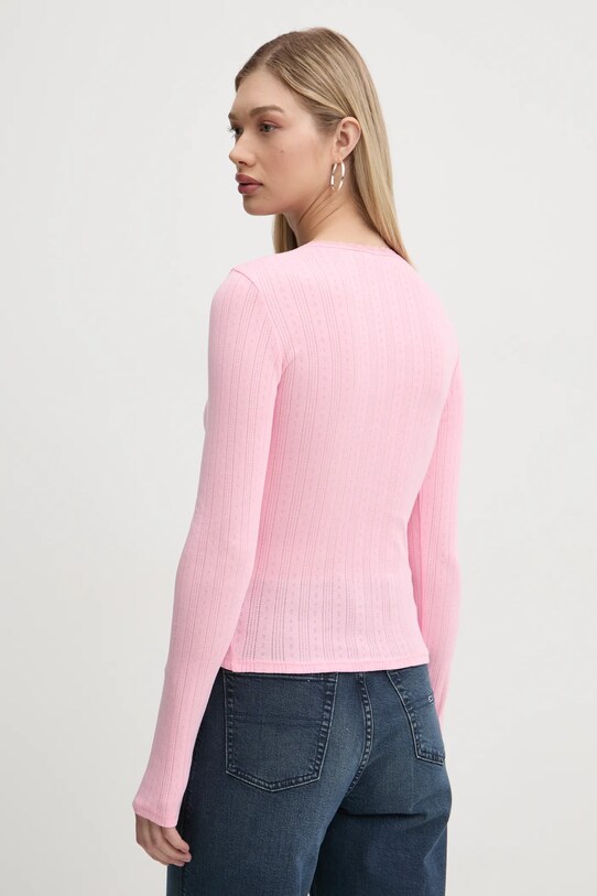 Îmbrăcăminte Tommy Jeans longsleeve din bumbac DW0DW19503 roz