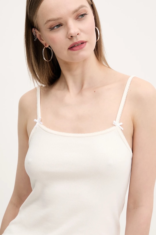 Top Tommy Jeans béžová DW0DW19505
