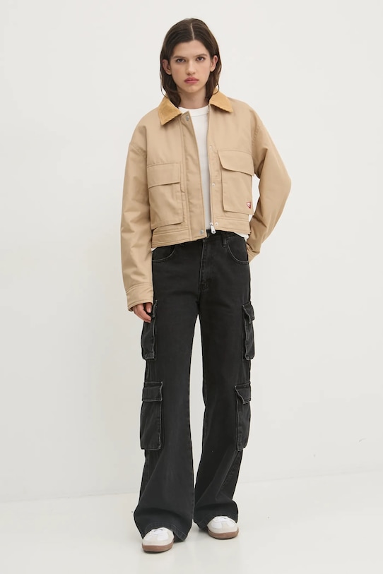 Бавовняна футболка Tommy Jeans DW0DW20153 бежевий SS25