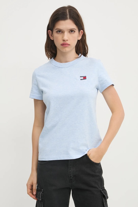 Одяг Бавовняна футболка Tommy Jeans DW0DW20153 блакитний