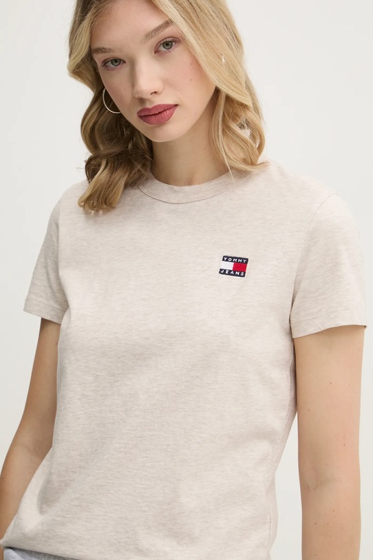 Tommy Jeans tricou din bumbac bej DW0DW20153