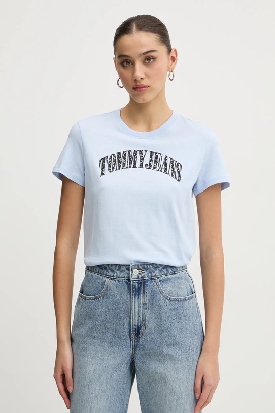 Tommy Jeans tricou din bumbac imprimeu albastru DW0DW20161