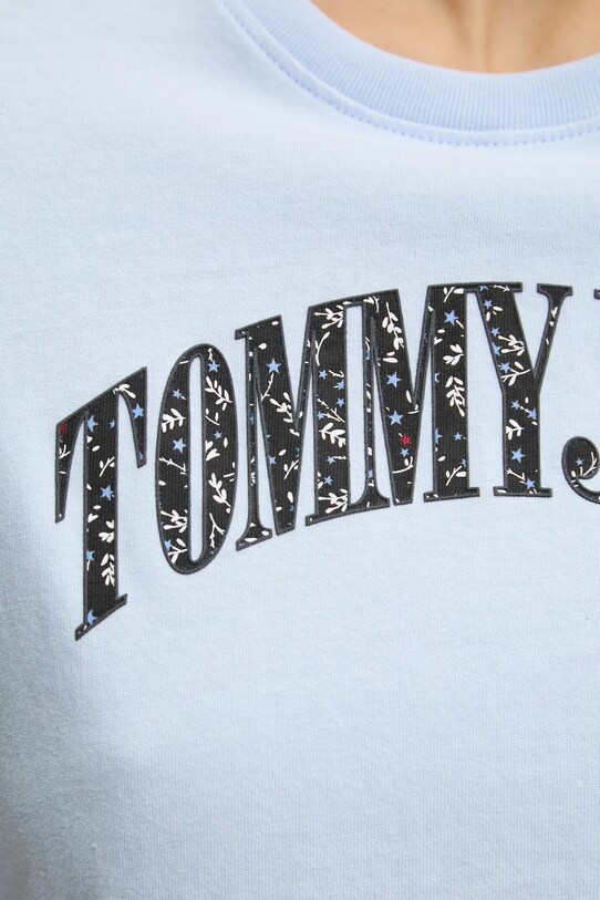 Хлопковая футболка Tommy Jeans DW0DW20161 голубой