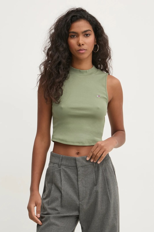 Top Tommy Jeans zelena DW0DW20177