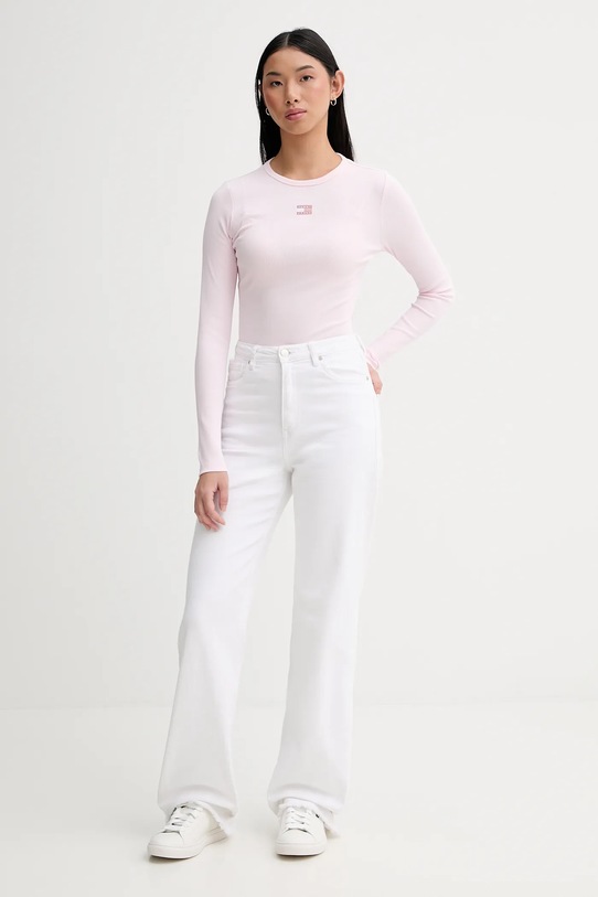 Tommy Jeans longsleeve DW0DW20178 różowy SS26
