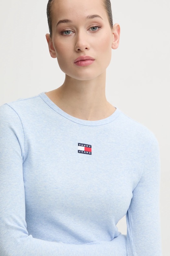 Tričko s dlouhým rukávem Tommy Jeans modrá DW0DW20178