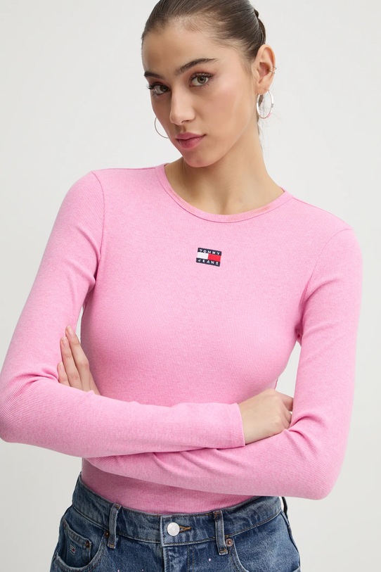 Tommy Jeans longsleeve roz DW0DW20178