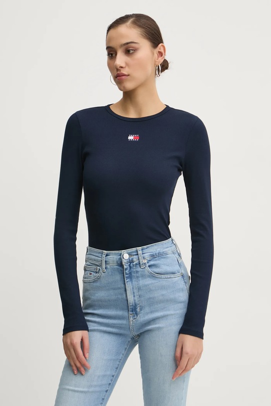 Tommy Jeans longsleeve imprimeu bleumarin DW0DW20178