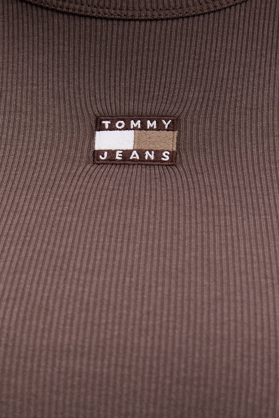 Tommy Jeans longsleeve DW0DW20178 brązowy
