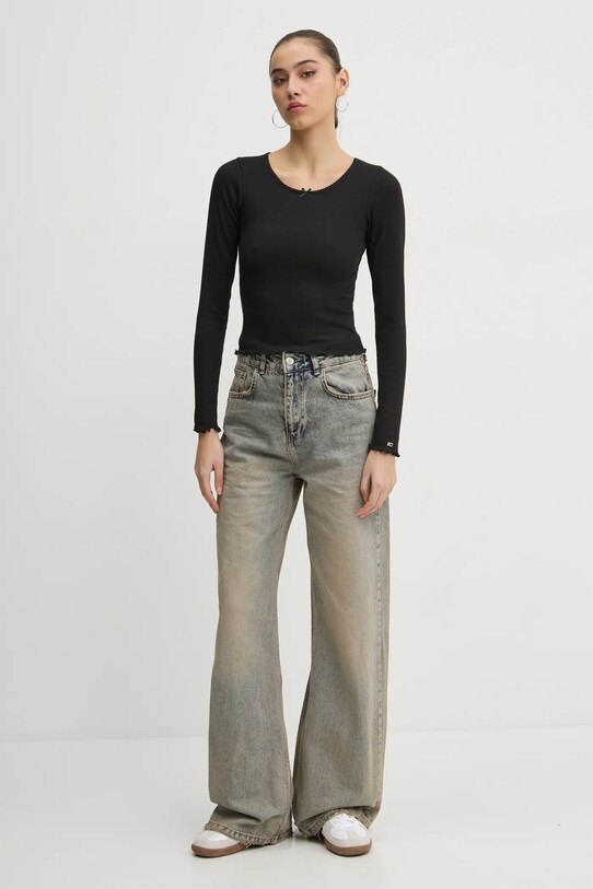 Tommy Jeans longsleeve DW0DW20277 czarny SS25