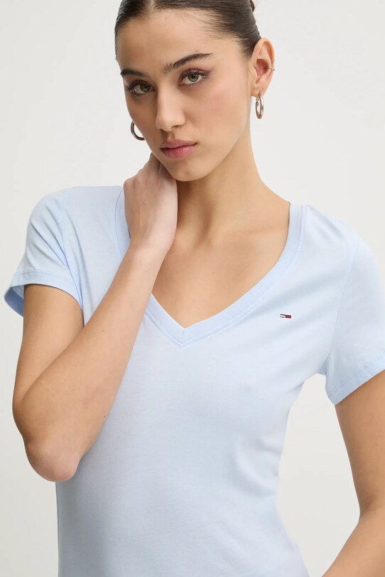 Хлопковая футболка Tommy Jeans голубой DW0DW20458