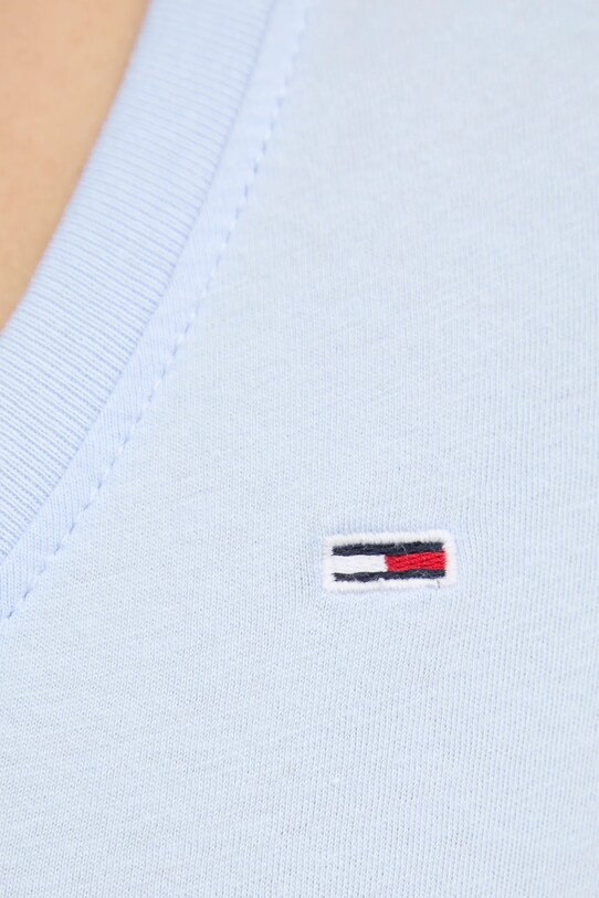 Хлопковая футболка Tommy Jeans DW0DW20458 голубой