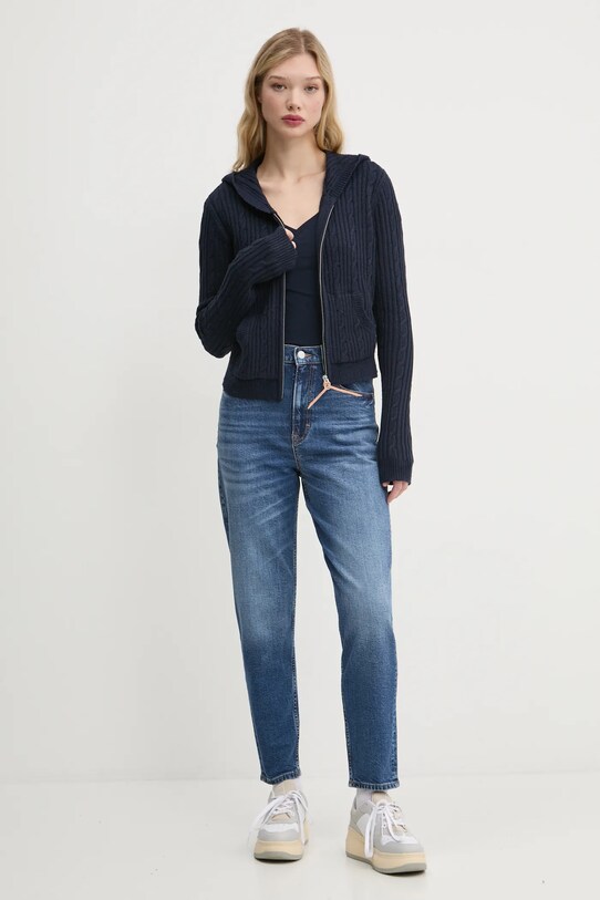 Хлопковая футболка Tommy Jeans DW0DW20458 тёмно-синий SS25
