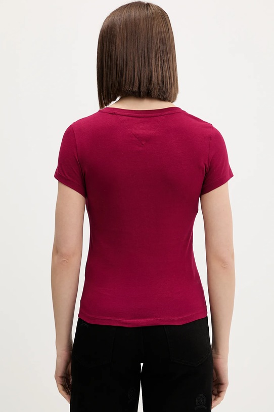 Ρούχα Βαμβακερό μπλουζάκι Tommy Jeans DW0DW20458 μπορντό