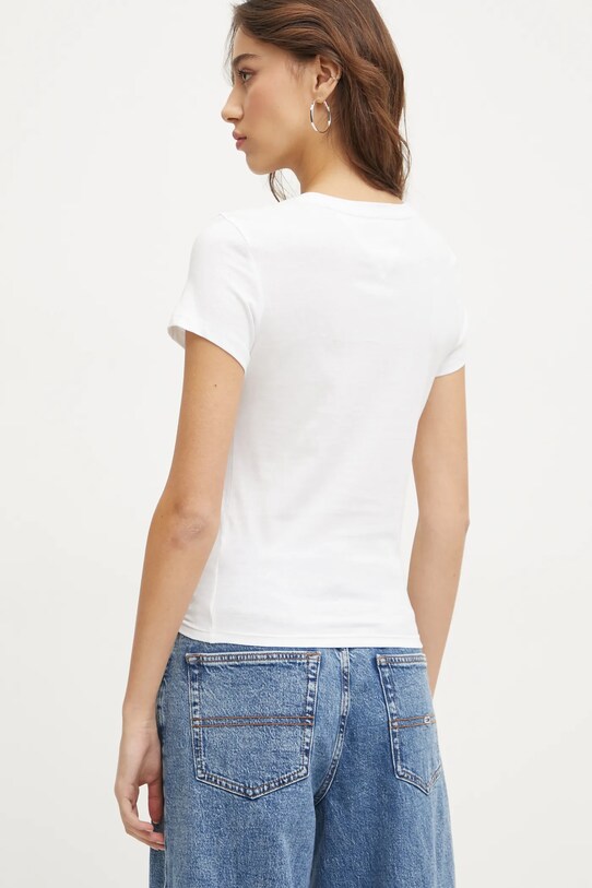 Ruházat Tommy Jeans pamut póló DW0DW20459 fehér