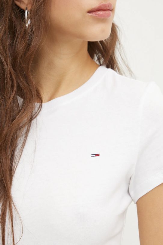 Tommy Jeans pamut póló fehér DW0DW20459